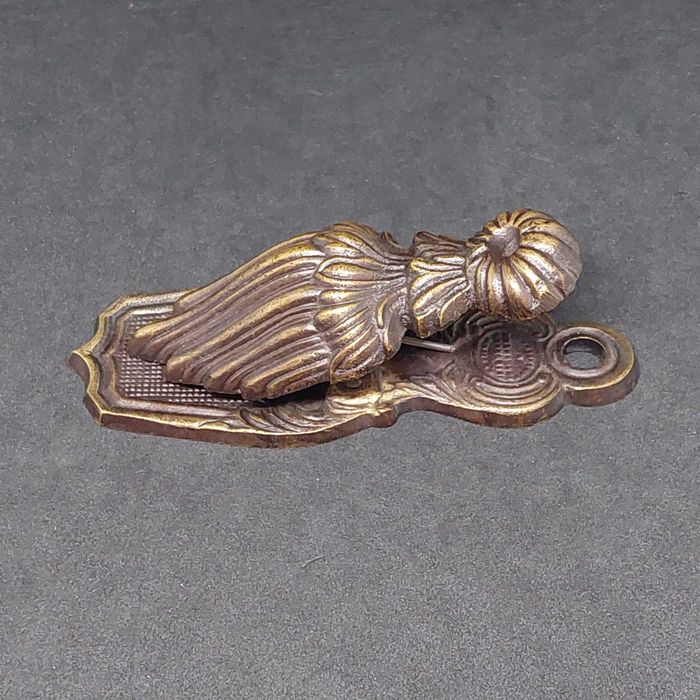 Канцелярский зажим для документов бумаг бронзовый ФРАНЦИЯ 1920-е годы