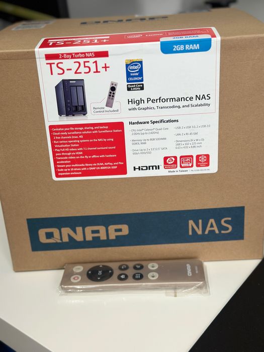 Serwer plików NAS Qnap TS-251+ RAM 8G + Nowe dyski HDD 8TB WD Red Plus