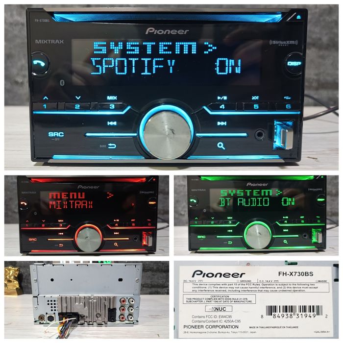 Pioneer, Соні, 2 дін , оригінальна магнітола з Блютуз