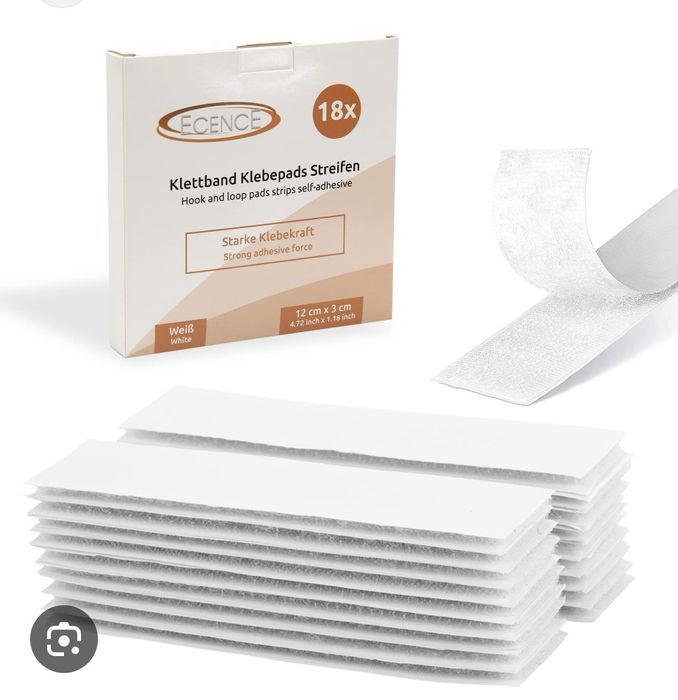 Paski rzepowe samo przylepne białe 18 szt w op. 12x3 cm