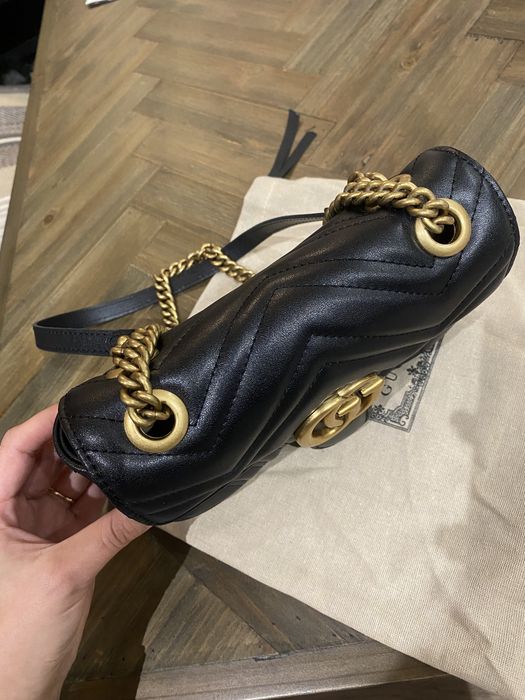 Gucci marmont mini 22 cm czarna torebka damska