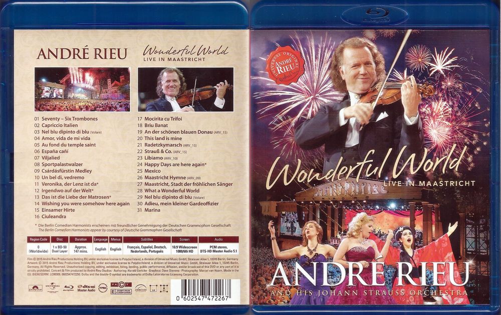ANDRE RIEU - Wonderful World - Live In Maastricht BLU-RAY [EU]