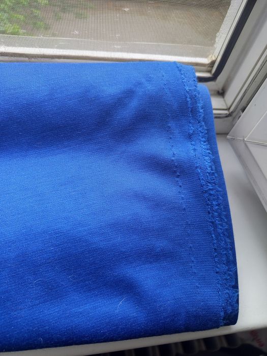 Ткань трикотаж синего  цвета