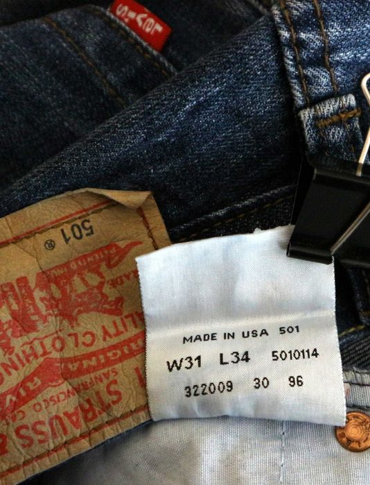 Levis 501 spodnie jeansy W31 L34 pas 2 x 39 cm