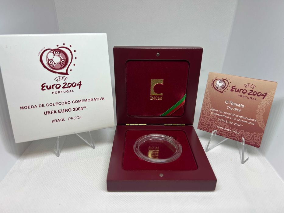 Estojo completo INCM - Para a Moeda de 8€ O Remate - Euro 2004 ou outras Moedas com 36mm