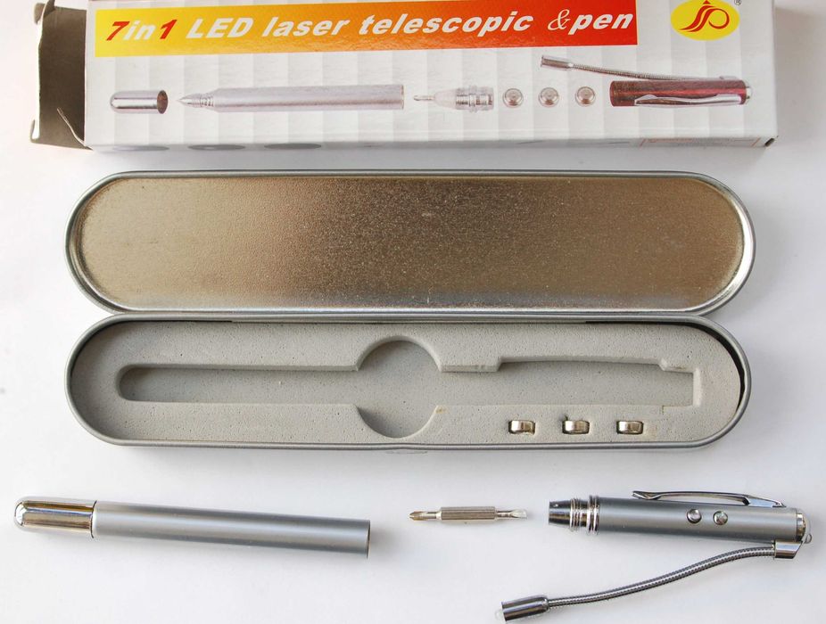 Caneta íman, leiser, chaves estela e fenda, luz infra ver. e escuro