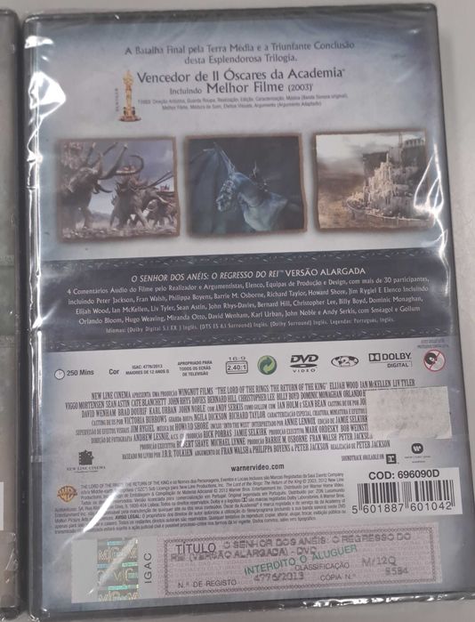 Pack "O Senhor dos Aneis" (Novo e Selado) e Filme " O Hobbit"