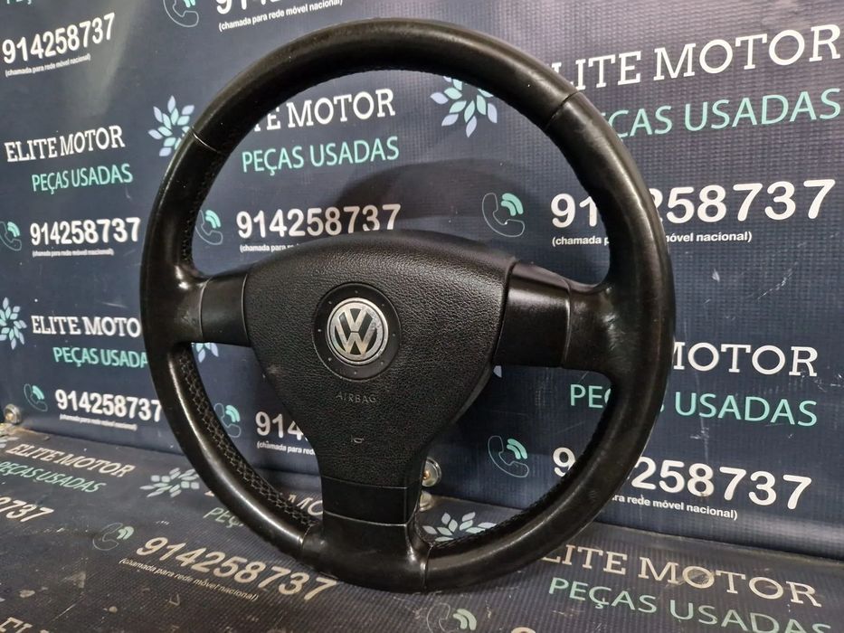 Volante usado pele com airbag VW GOLF V 5 JETTA PASSAT TOURAN CADDY