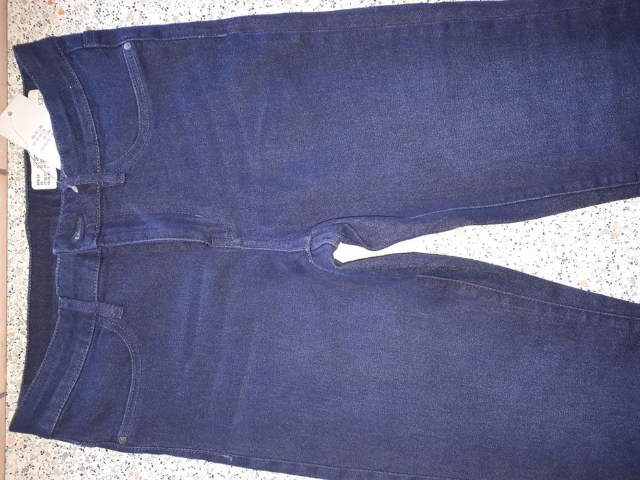 Wysoki stan Super skinny fit S 36 dżinsy jeansy granatowe