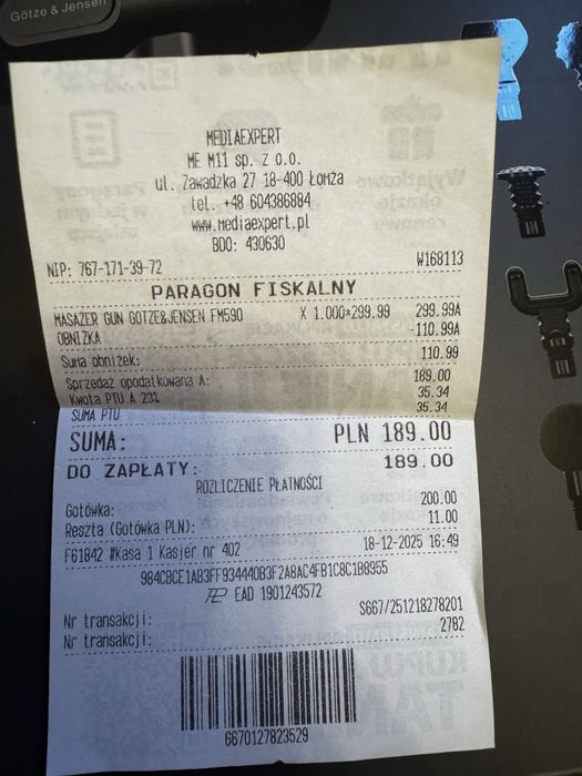 Masażer Götz&Jensen nowy