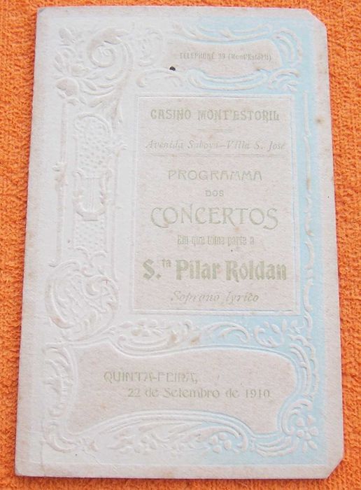 Programa de Concertos Casino Mont' Estoril 1910