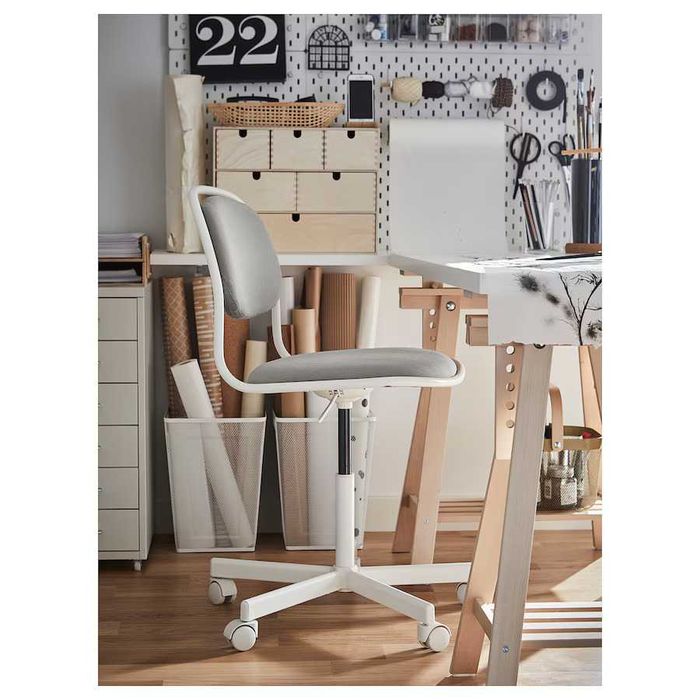 2 Office Chairs, Swivel, White/Mint Green (New, €120)64552295637122123