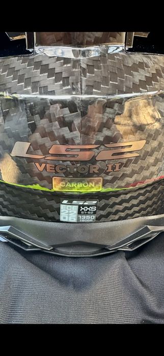 Kask motocyklowy LS2 Carbon Vector II, rozm. XXS, 51 - 52 cm.