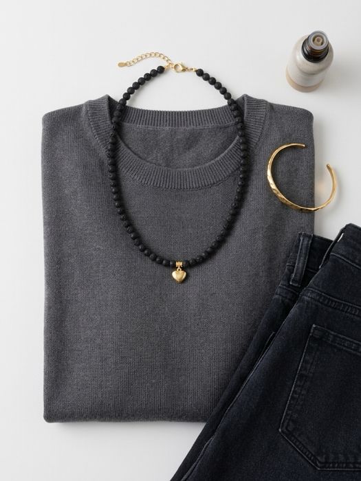 Naszyjnik choker lavengold z sercem