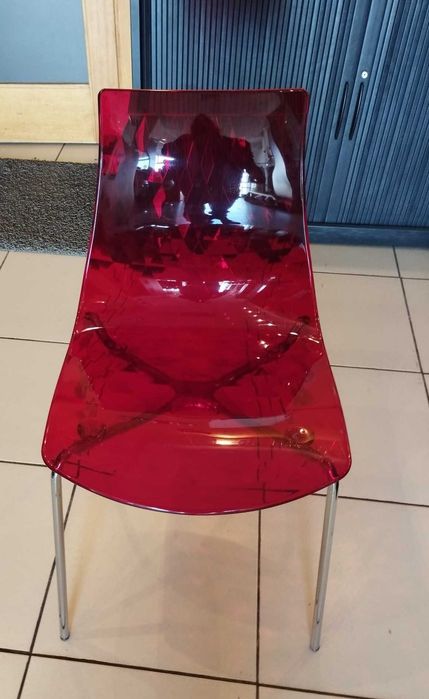 4 Cadeiras CALLIGARIS ICE vermelho transparente