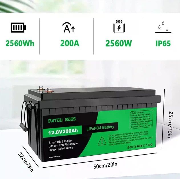 Акумулятор 200Ah 12V Bms Lifepo4 DatouBoss залізо-фосфатний батарея