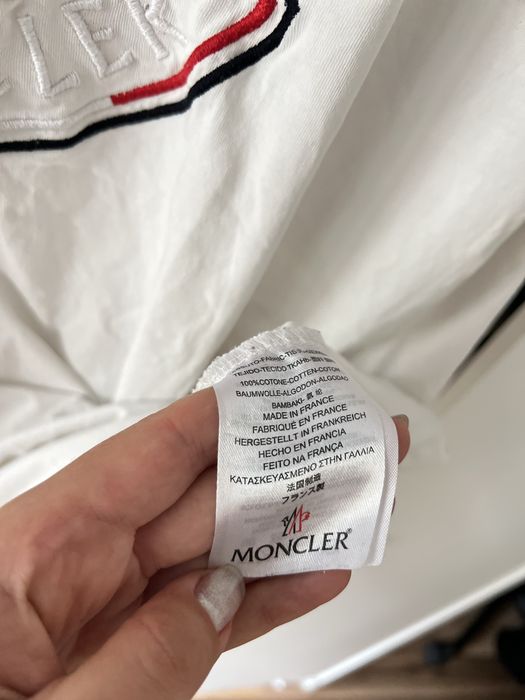biała bawełniana koszulka Moncler