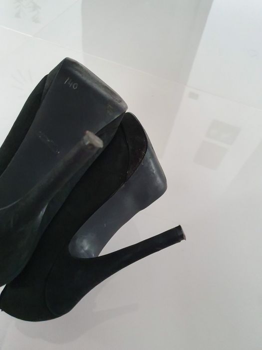 Jessica Simpson szpilki open toy 37 czarne zamsz