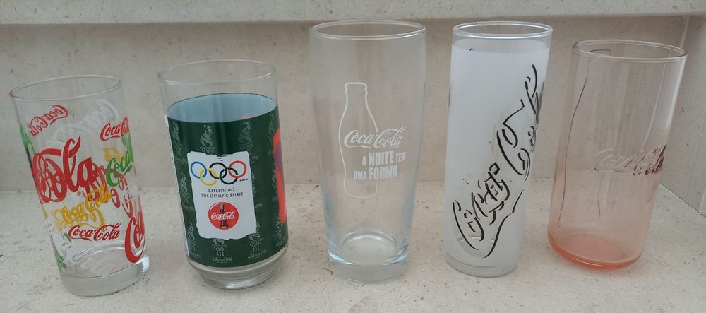 Conjunto de copos de vidro da Coca-Cola
