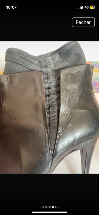 Botins "Ixos" (Made in Italy) genuine leather, tacão fino e alto