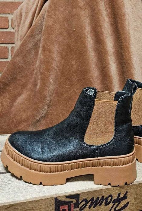 Челси-ботинки демисезонные LC Waikiki черные с контрастной вставкой