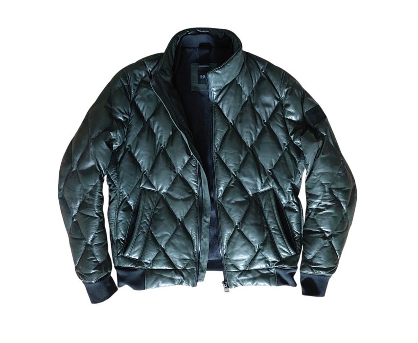 Hugo Boss nowa kurtka skórzana męska ocieplana wełna r. 52/L