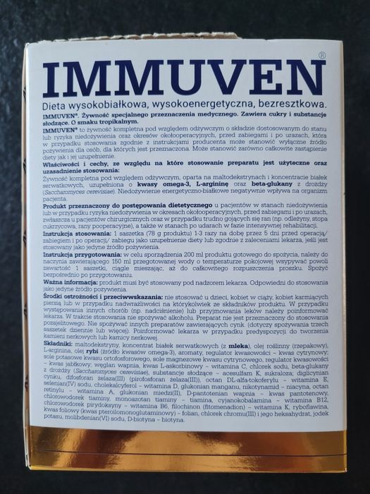 OLIMP Nutramil Immuven o smaku tropikalnym, wysokobiałkowe 4 saszetki