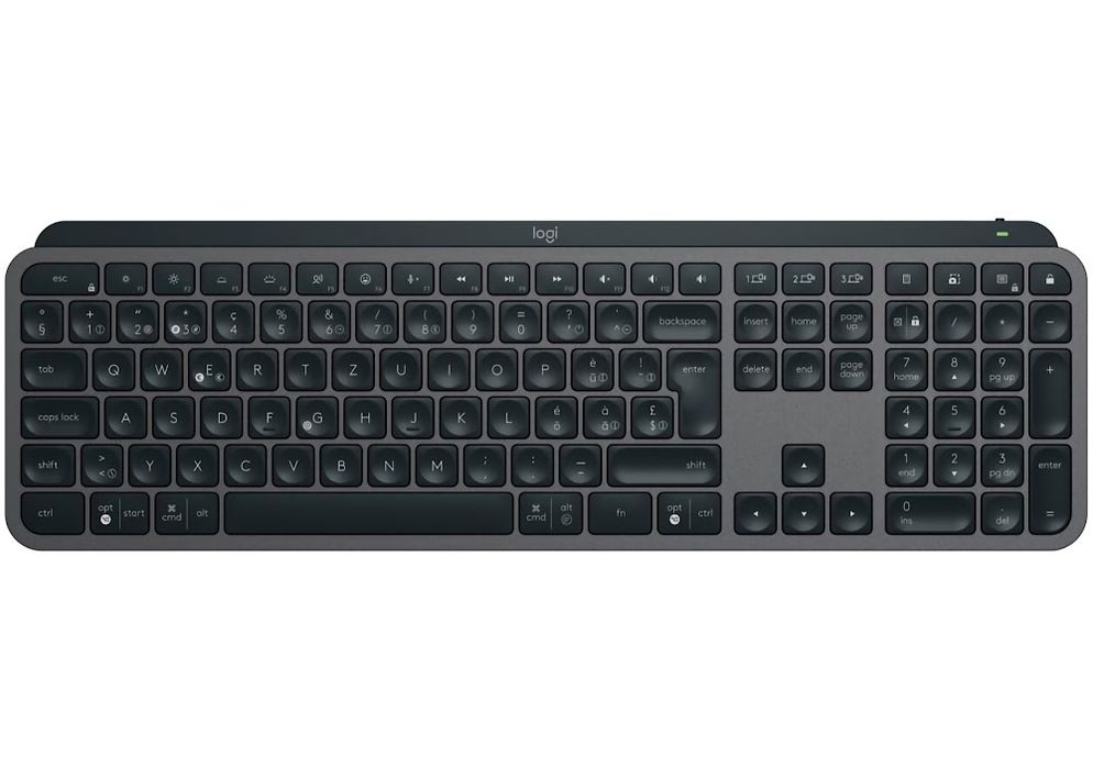 Бездротова клавіатура Logitech MX Keys S Wireless Graphite QWERTZ (ножичні клавіши, Bluetooth, USB-приймач, німецька розкладка, з підсвіткою)
