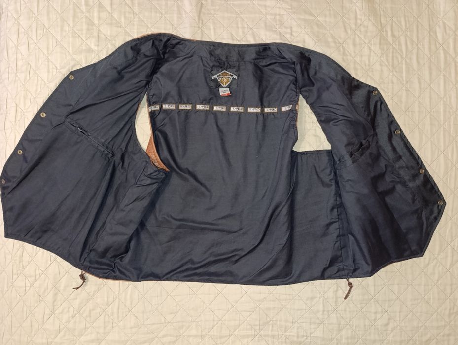 Чоловічій шкіряний жилет Texpeed Motorcycle Apparel у байкерському стилі 5XL