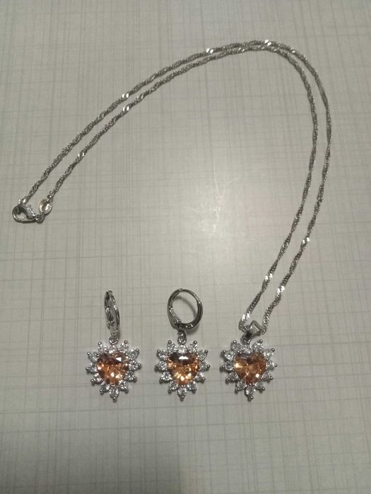 Colar / fio de Prata 925, cor de laranja
