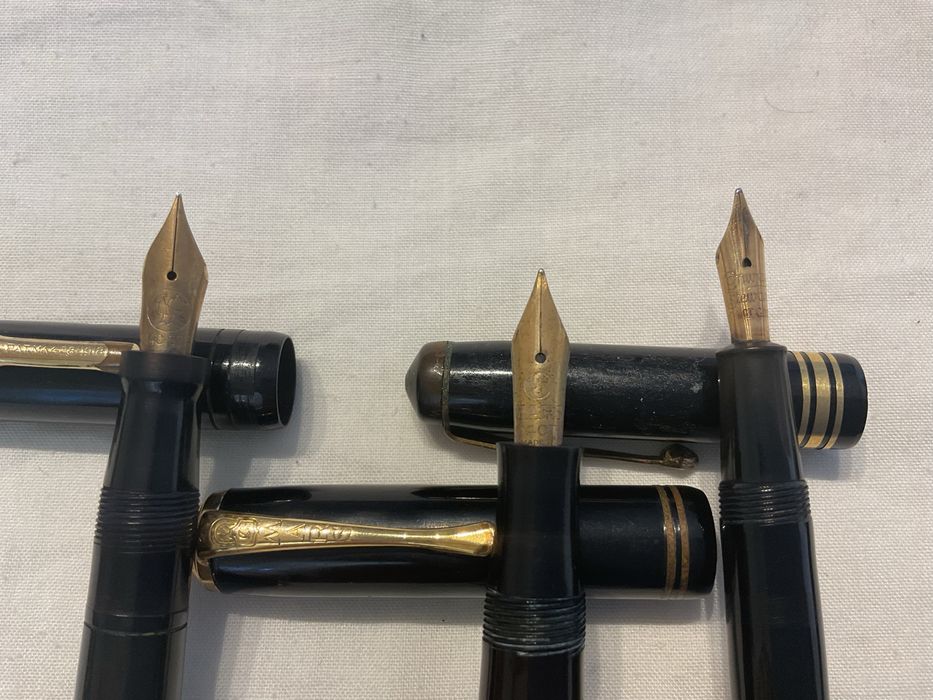 Seis canetas antigas de tinta permanente para colecionadores