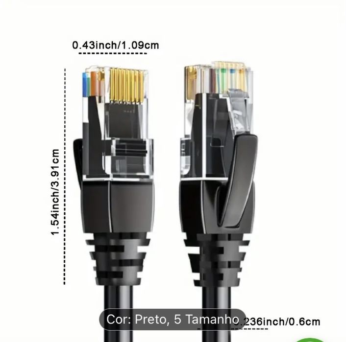 Cabo de rede Ethernet Cat 6