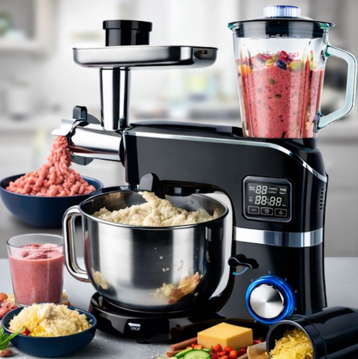 NOWY 6w1 Robot Kuchenny z Podgrzewaną Misą Blenderem 2000W Gwarancja