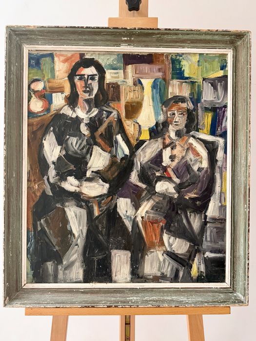Wybitny Obraz Jacques Busse École de Paris Awangarda Grupa L'Échelle Olej Impasto Klasa Muzealna Unikat Kolekcjonerski Top Dzieło Sztuki lata 1940te