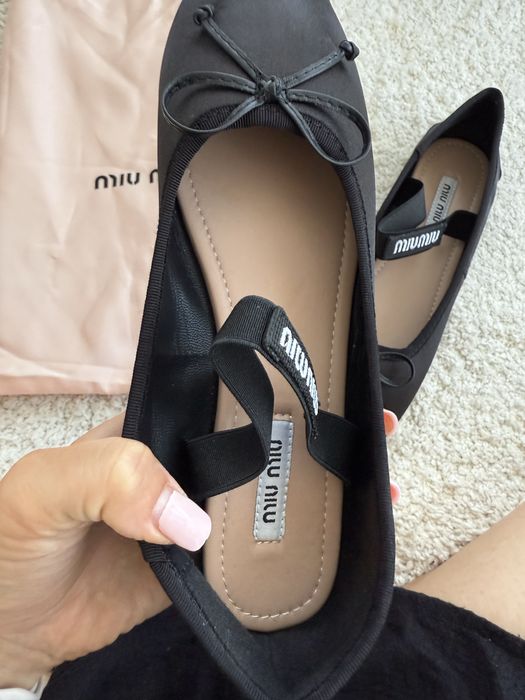 Baleriny MiuMiu czarne nowe