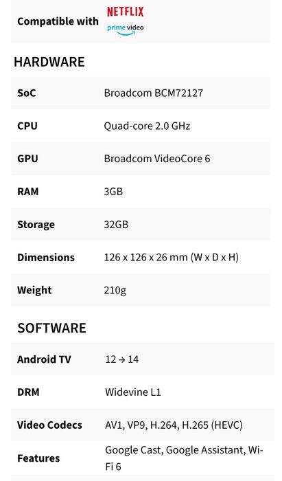 tv box Orange 4K Multi - AndroidTV 12,3GB RAM, AV1