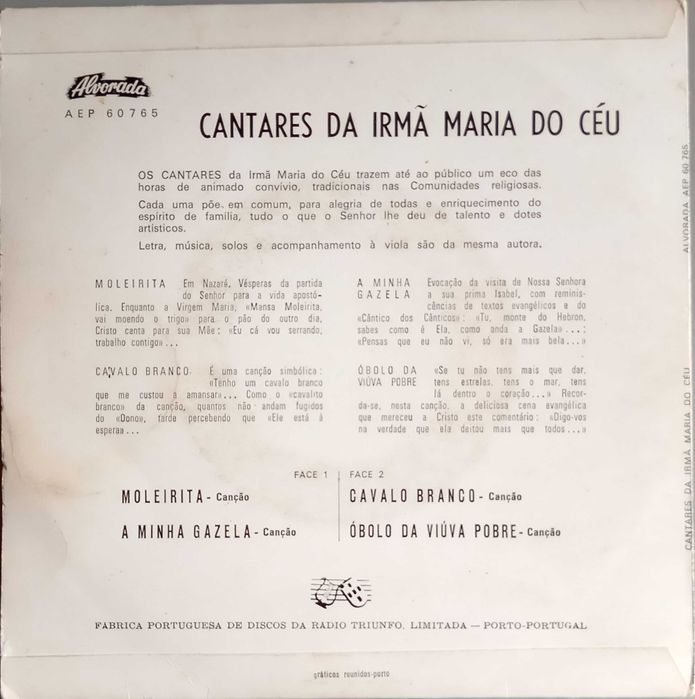Irmã Maria do Céu	- - - - -	Cantares da Irmã Maria do Céu	- - - - -	EP
