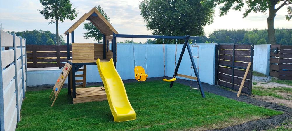 Drewniany Plac Zabaw - PROMOCJA - PONGO - Domek - Huśtawka