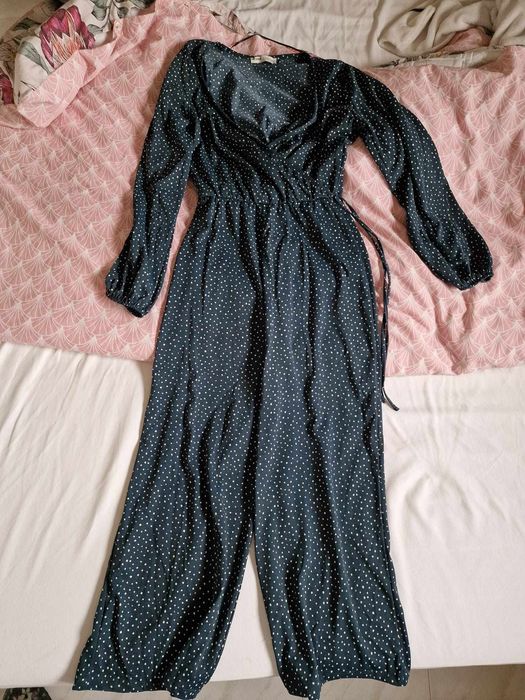 Green Jumpsuit with White Balls by Pull&Bear