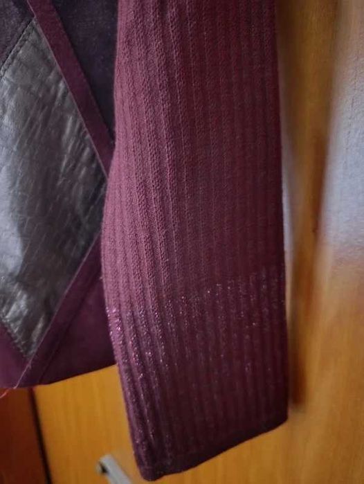 Camisola de Malha com Pele castanha e Prateada