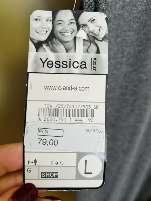 Dopasowana dzianinowa sukienka rozmiar L szara