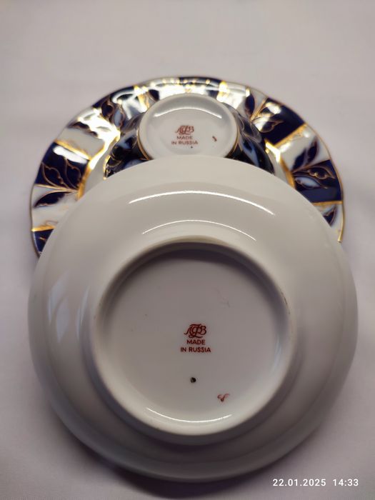 Чайный сервиз Зимний вечер ЛФЗ, Букет Барановка. СССР ретро, винтаж.