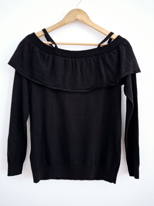 Little Remix sweter 100% wełna merino premium odkryte ramiona