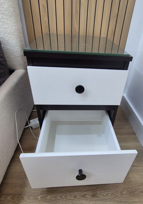 Conjunto 2 mesas cabeceira com vidro