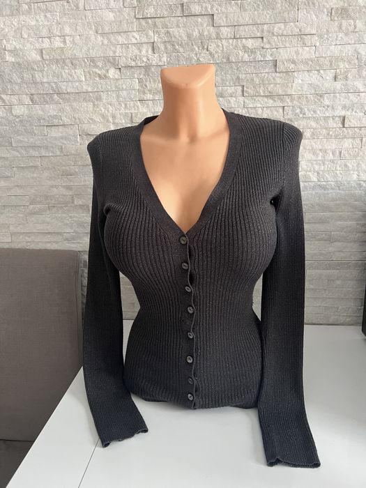 Top secret grafitowy sweterek ze srebrną nitką rozmiar 34