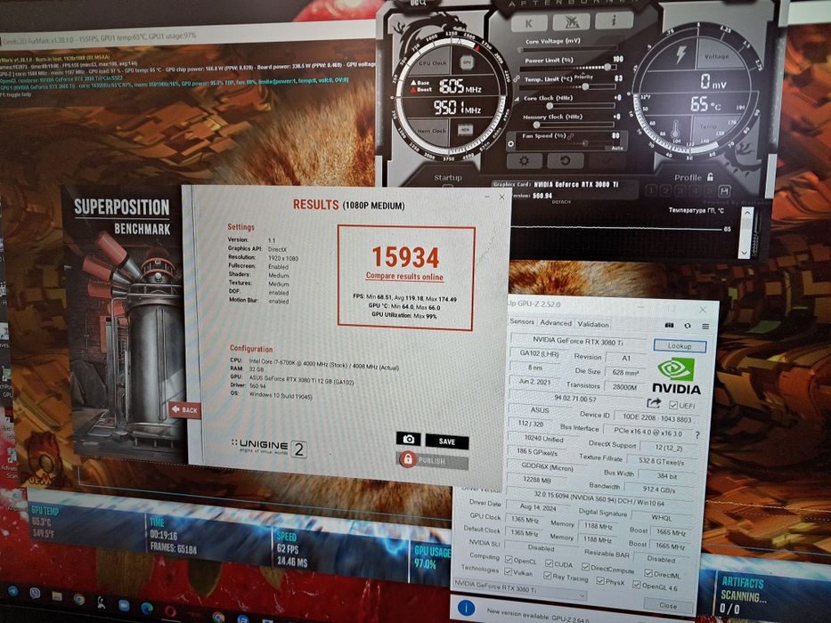 Видеокарта КАК НОВАЯ ASUS TUF RTX 3080  10Gb GAMING на пломбе, ОБМЕН