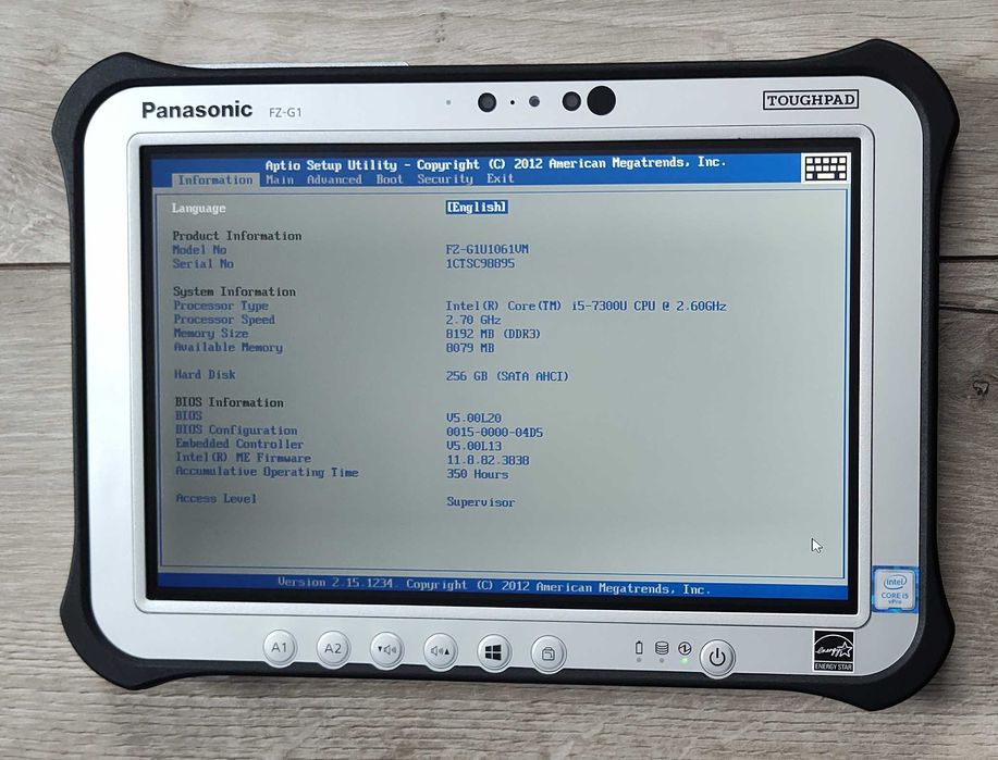 Panasonic FZ-G1 MK5 10.1" IPS FullHD Touch i5-7300u/8 GB/SSD 256 GB/7h