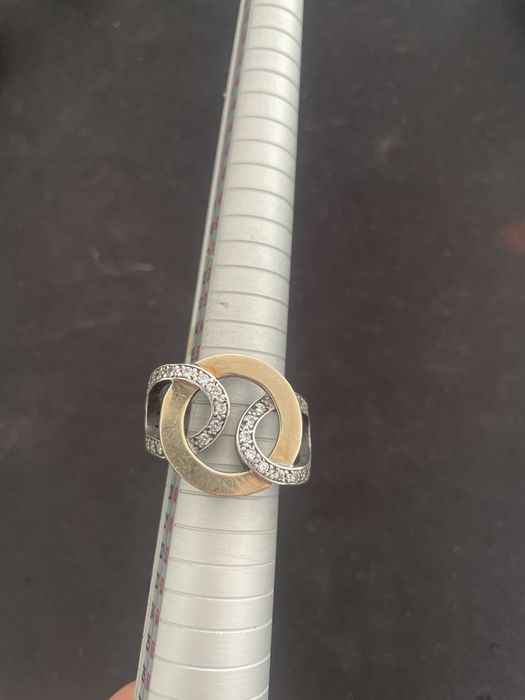 Anel de prata com ouro 9k e Zirconias