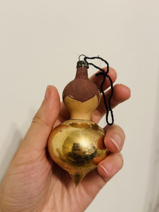 Bombka stara prl agatka basia jak jas i malgosia zlota stara kolekcja