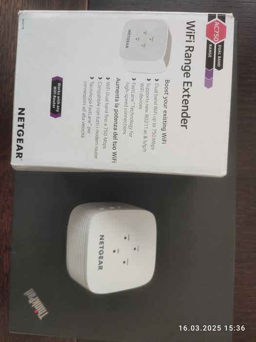 Netgear Wzmacniacz sygnału EX3110 AC750 Wall Plug WiFi Extender